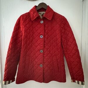 Authentic Burberry Brit red quilted jacket size S